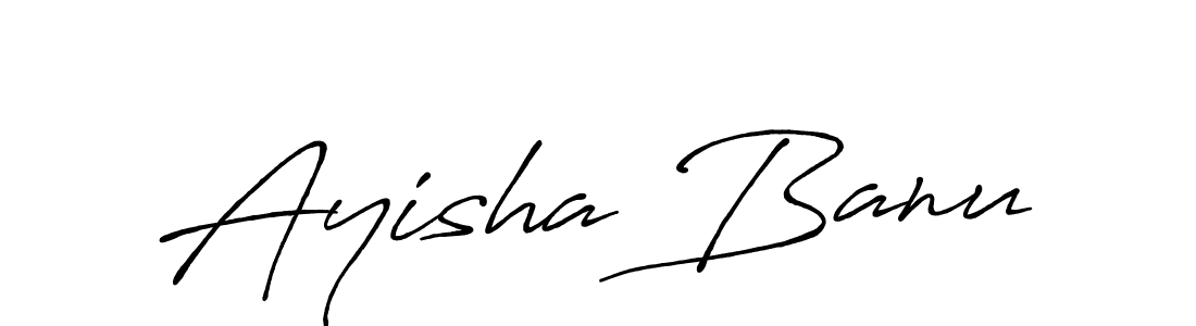 Create a beautiful signature design for name Ayisha Banu. With this signature (Antro_Vectra_Bolder) fonts, you can make a handwritten signature for free. Ayisha Banu signature style 7 images and pictures png