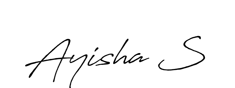 How to make Ayisha S signature? Antro_Vectra_Bolder is a professional autograph style. Create handwritten signature for Ayisha S name. Ayisha S signature style 7 images and pictures png