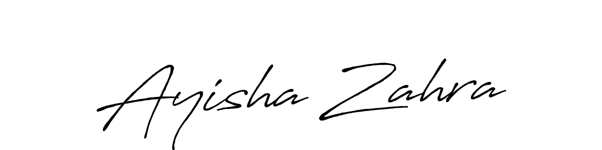 Create a beautiful signature design for name Ayisha Zahra. With this signature (Antro_Vectra_Bolder) fonts, you can make a handwritten signature for free. Ayisha Zahra signature style 7 images and pictures png