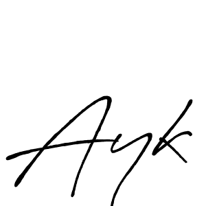 You should practise on your own different ways (Antro_Vectra_Bolder) to write your name (Ayk) in signature. don't let someone else do it for you. Ayk signature style 7 images and pictures png