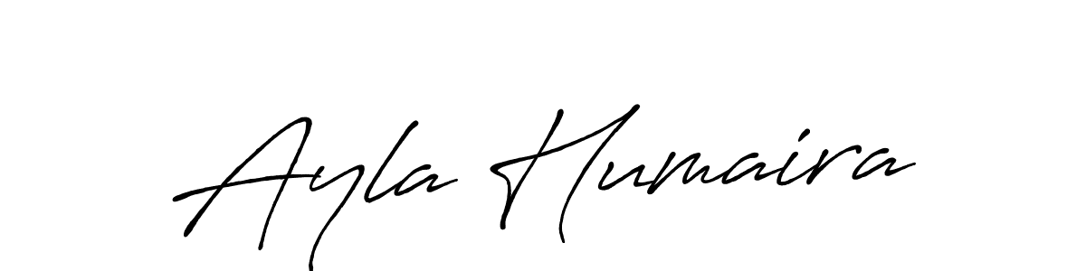 It looks lik you need a new signature style for name Ayla Humaira. Design unique handwritten (Antro_Vectra_Bolder) signature with our free signature maker in just a few clicks. Ayla Humaira signature style 7 images and pictures png