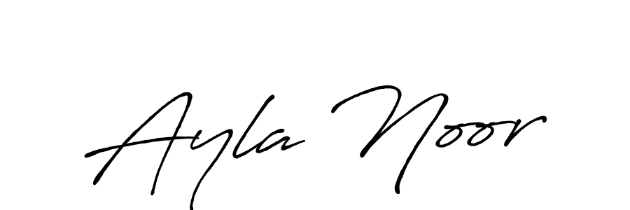 Create a beautiful signature design for name Ayla Noor. With this signature (Antro_Vectra_Bolder) fonts, you can make a handwritten signature for free. Ayla Noor signature style 7 images and pictures png