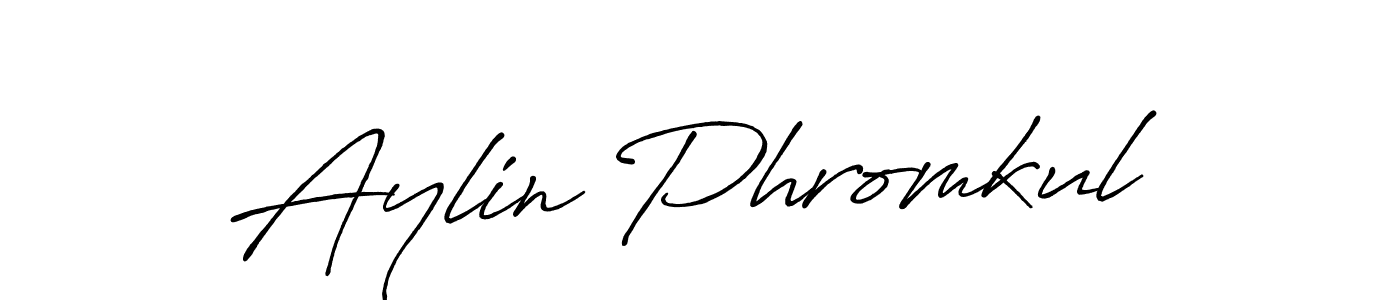 Similarly Antro_Vectra_Bolder is the best handwritten signature design. Signature creator online .You can use it as an online autograph creator for name Aylin Phromkul. Aylin Phromkul signature style 7 images and pictures png