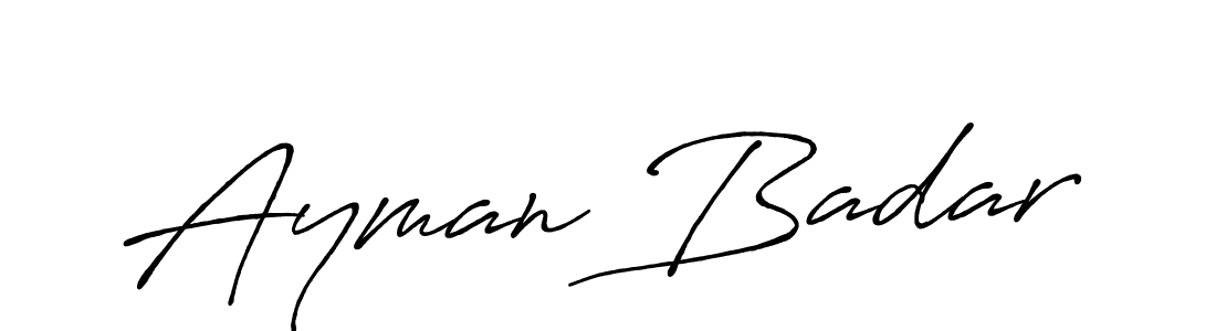 Design your own signature with our free online signature maker. With this signature software, you can create a handwritten (Antro_Vectra_Bolder) signature for name Ayman Badar. Ayman Badar signature style 7 images and pictures png