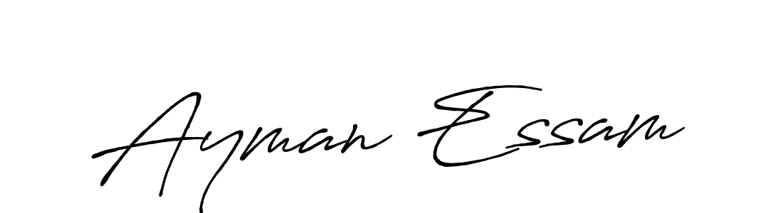 Design your own signature with our free online signature maker. With this signature software, you can create a handwritten (Antro_Vectra_Bolder) signature for name Ayman Essam. Ayman Essam signature style 7 images and pictures png