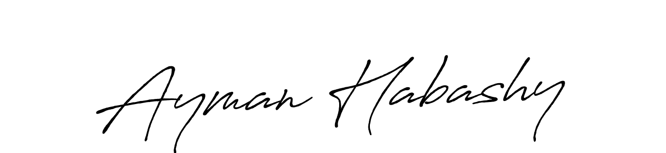 How to make Ayman Habashy name signature. Use Antro_Vectra_Bolder style for creating short signs online. This is the latest handwritten sign. Ayman Habashy signature style 7 images and pictures png