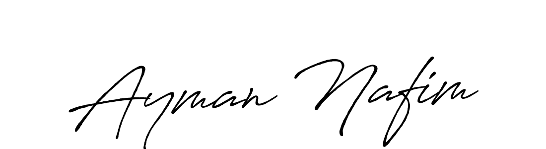 Make a beautiful signature design for name Ayman Nafim. With this signature (Antro_Vectra_Bolder) style, you can create a handwritten signature for free. Ayman Nafim signature style 7 images and pictures png