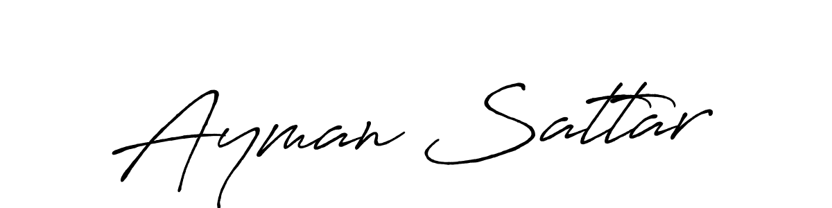 Make a beautiful signature design for name Ayman Sattar. With this signature (Antro_Vectra_Bolder) style, you can create a handwritten signature for free. Ayman Sattar signature style 7 images and pictures png