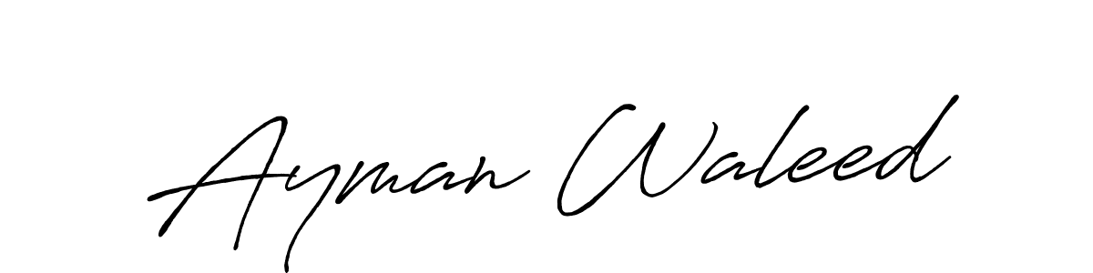 Create a beautiful signature design for name Ayman Waleed. With this signature (Antro_Vectra_Bolder) fonts, you can make a handwritten signature for free. Ayman Waleed signature style 7 images and pictures png