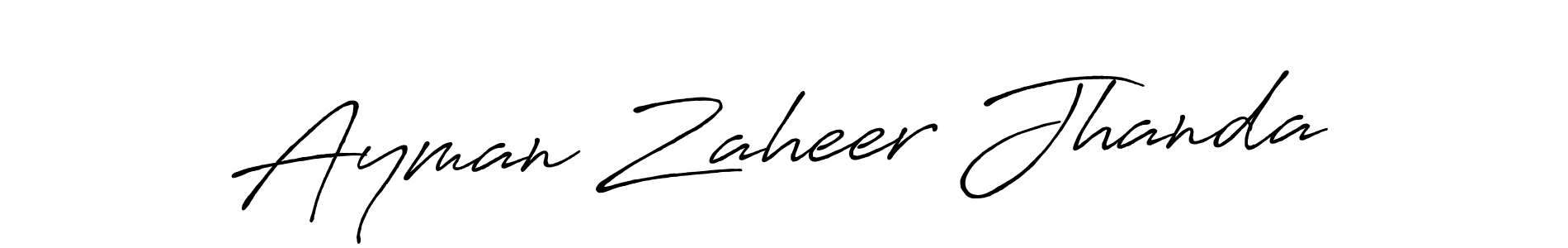 Make a beautiful signature design for name Ayman Zaheer Jhanda. With this signature (Antro_Vectra_Bolder) style, you can create a handwritten signature for free. Ayman Zaheer Jhanda signature style 7 images and pictures png