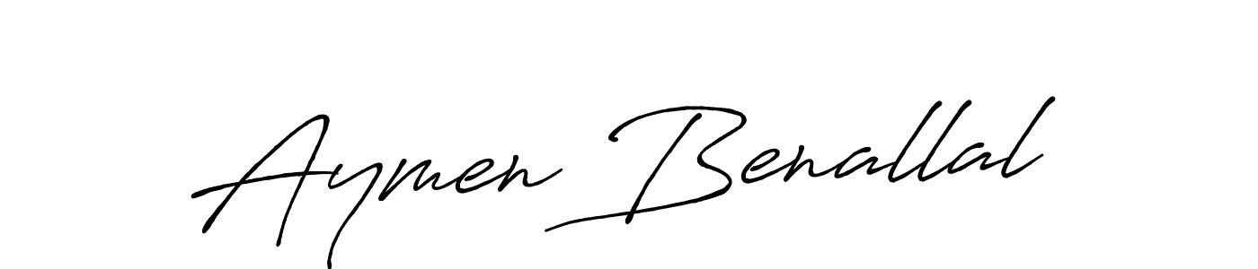 Create a beautiful signature design for name Aymen Benallal. With this signature (Antro_Vectra_Bolder) fonts, you can make a handwritten signature for free. Aymen Benallal signature style 7 images and pictures png