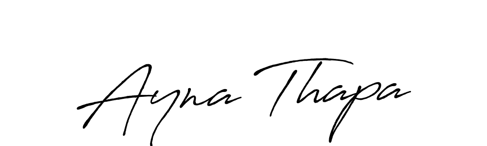 Use a signature maker to create a handwritten signature online. With this signature software, you can design (Antro_Vectra_Bolder) your own signature for name Ayna Thapa. Ayna Thapa signature style 7 images and pictures png