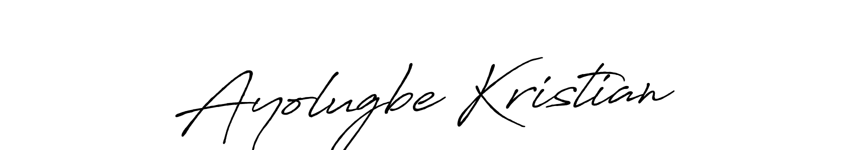 Similarly Antro_Vectra_Bolder is the best handwritten signature design. Signature creator online .You can use it as an online autograph creator for name Ayolugbe Kristian. Ayolugbe Kristian signature style 7 images and pictures png