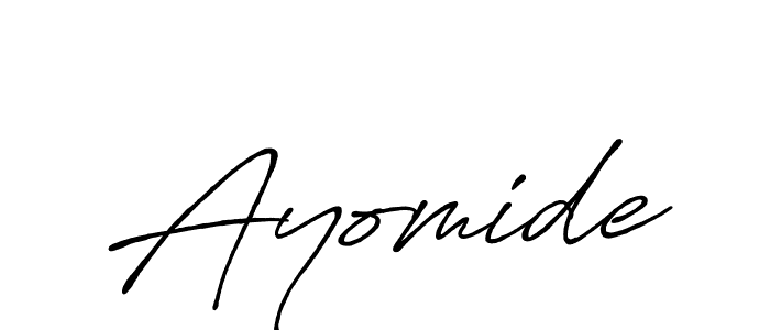 Make a beautiful signature design for name Ayomide. With this signature (Antro_Vectra_Bolder) style, you can create a handwritten signature for free. Ayomide signature style 7 images and pictures png