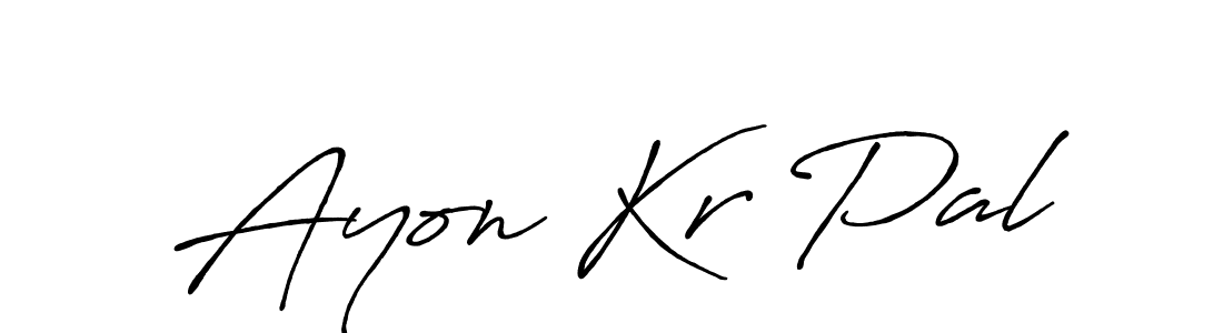 How to make Ayon Kr Pal name signature. Use Antro_Vectra_Bolder style for creating short signs online. This is the latest handwritten sign. Ayon Kr Pal signature style 7 images and pictures png