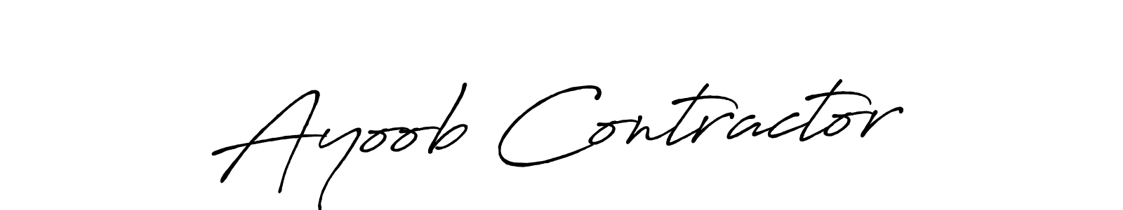 Design your own signature with our free online signature maker. With this signature software, you can create a handwritten (Antro_Vectra_Bolder) signature for name Ayoob Contractor. Ayoob Contractor signature style 7 images and pictures png