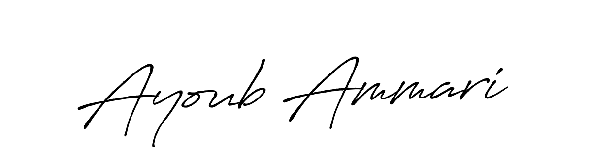 How to make Ayoub Ammari name signature. Use Antro_Vectra_Bolder style for creating short signs online. This is the latest handwritten sign. Ayoub Ammari signature style 7 images and pictures png