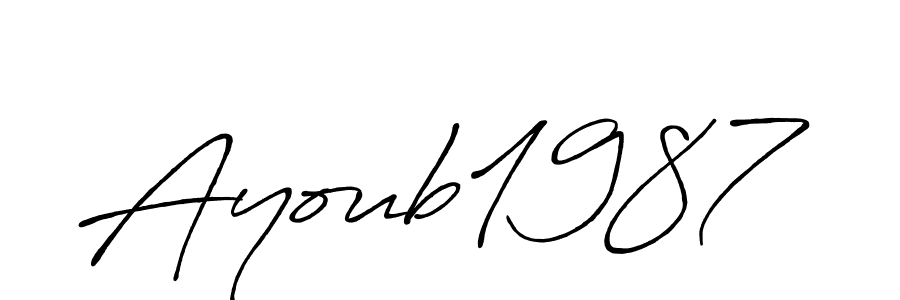 Create a beautiful signature design for name Ayoub1987. With this signature (Antro_Vectra_Bolder) fonts, you can make a handwritten signature for free. Ayoub1987 signature style 7 images and pictures png