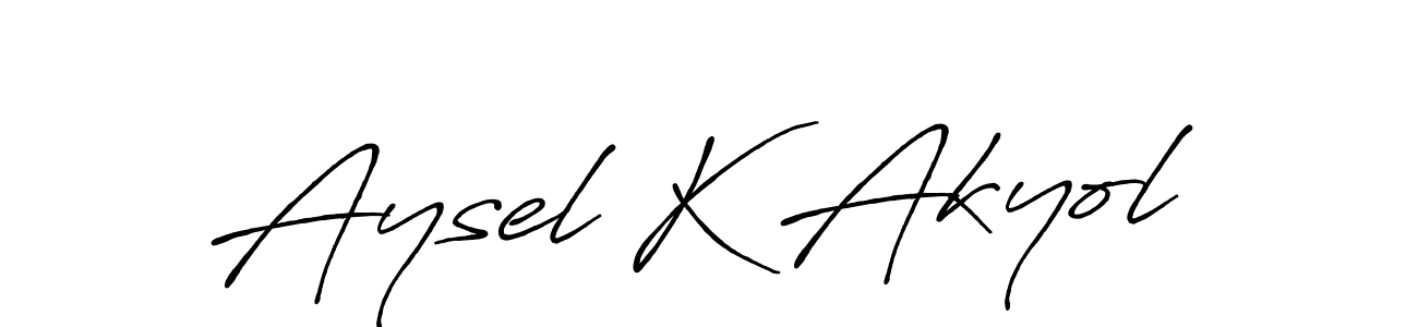 Create a beautiful signature design for name Aysel K Akyol. With this signature (Antro_Vectra_Bolder) fonts, you can make a handwritten signature for free. Aysel K Akyol signature style 7 images and pictures png