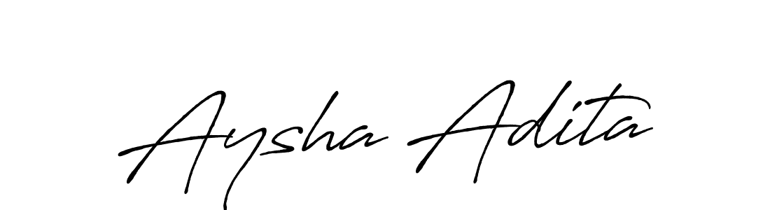 How to make Aysha Adita name signature. Use Antro_Vectra_Bolder style for creating short signs online. This is the latest handwritten sign. Aysha Adita signature style 7 images and pictures png