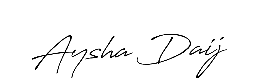 Make a beautiful signature design for name Aysha Daij. With this signature (Antro_Vectra_Bolder) style, you can create a handwritten signature for free. Aysha Daij signature style 7 images and pictures png