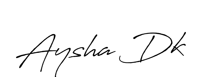 Design your own signature with our free online signature maker. With this signature software, you can create a handwritten (Antro_Vectra_Bolder) signature for name Aysha Dk. Aysha Dk signature style 7 images and pictures png