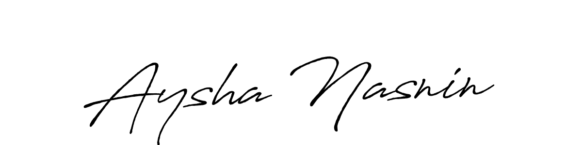 Make a beautiful signature design for name Aysha Nasnin. With this signature (Antro_Vectra_Bolder) style, you can create a handwritten signature for free. Aysha Nasnin signature style 7 images and pictures png