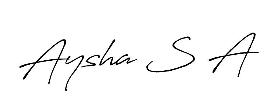 How to make Aysha S A name signature. Use Antro_Vectra_Bolder style for creating short signs online. This is the latest handwritten sign. Aysha S A signature style 7 images and pictures png
