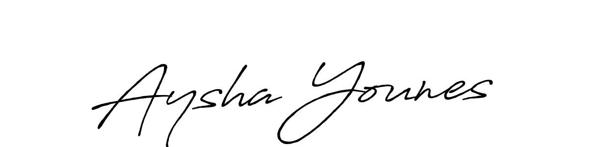 Design your own signature with our free online signature maker. With this signature software, you can create a handwritten (Antro_Vectra_Bolder) signature for name Aysha Younes. Aysha Younes signature style 7 images and pictures png