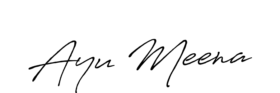 How to make Ayu Meena signature? Antro_Vectra_Bolder is a professional autograph style. Create handwritten signature for Ayu Meena name. Ayu Meena signature style 7 images and pictures png
