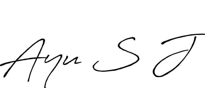 How to make Ayu S J signature? Antro_Vectra_Bolder is a professional autograph style. Create handwritten signature for Ayu S J name. Ayu S J signature style 7 images and pictures png