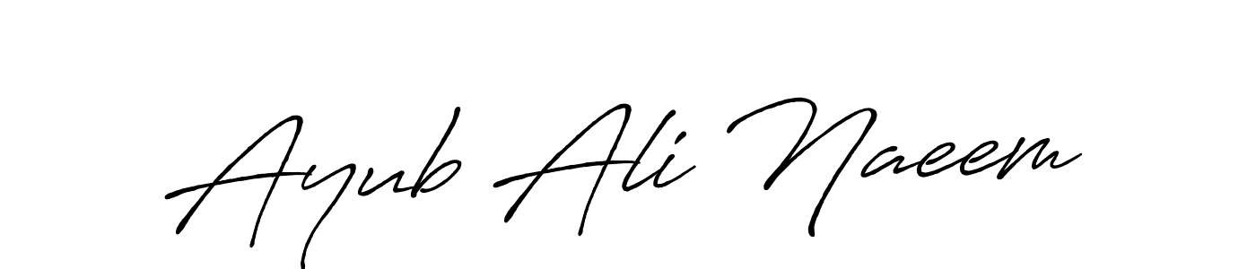Design your own signature with our free online signature maker. With this signature software, you can create a handwritten (Antro_Vectra_Bolder) signature for name Ayub Ali Naeem. Ayub Ali Naeem signature style 7 images and pictures png