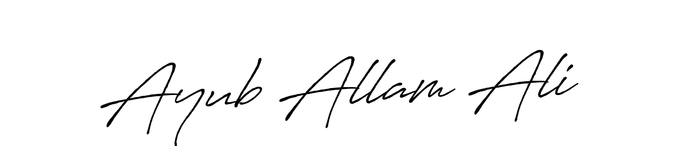 The best way (Antro_Vectra_Bolder) to make a short signature is to pick only two or three words in your name. The name Ayub Allam Ali include a total of six letters. For converting this name. Ayub Allam Ali signature style 7 images and pictures png