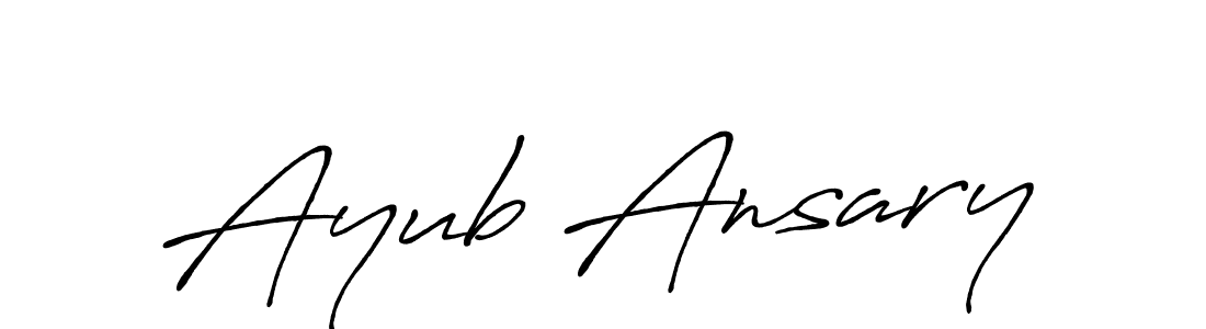 Use a signature maker to create a handwritten signature online. With this signature software, you can design (Antro_Vectra_Bolder) your own signature for name Ayub Ansary. Ayub Ansary signature style 7 images and pictures png