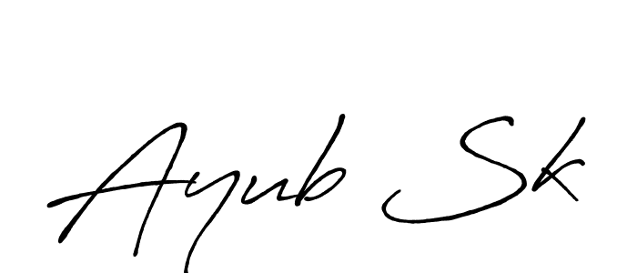 Make a beautiful signature design for name Ayub Sk. With this signature (Antro_Vectra_Bolder) style, you can create a handwritten signature for free. Ayub Sk signature style 7 images and pictures png