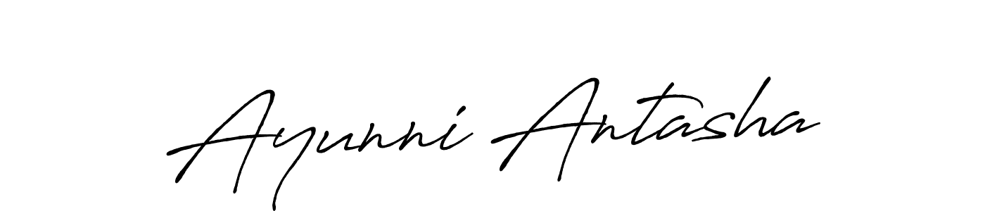 This is the best signature style for the Ayunni Antasha name. Also you like these signature font (Antro_Vectra_Bolder). Mix name signature. Ayunni Antasha signature style 7 images and pictures png