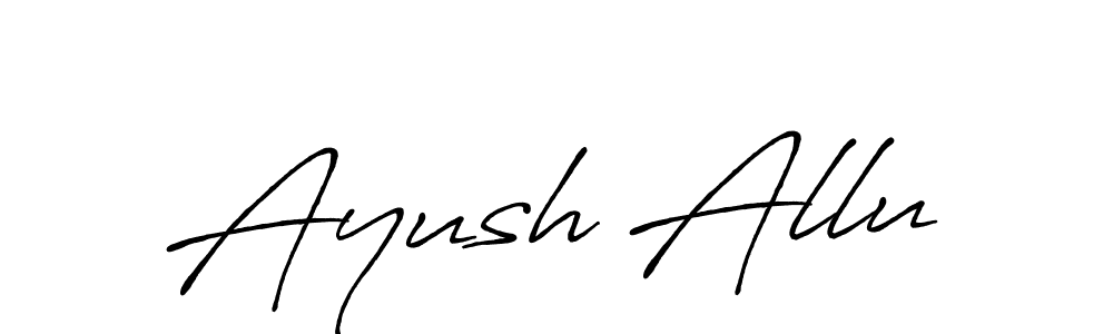 Create a beautiful signature design for name Ayush Allu. With this signature (Antro_Vectra_Bolder) fonts, you can make a handwritten signature for free. Ayush Allu signature style 7 images and pictures png