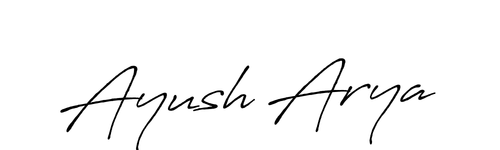 The best way (Antro_Vectra_Bolder) to make a short signature is to pick only two or three words in your name. The name Ayush Arya include a total of six letters. For converting this name. Ayush Arya signature style 7 images and pictures png