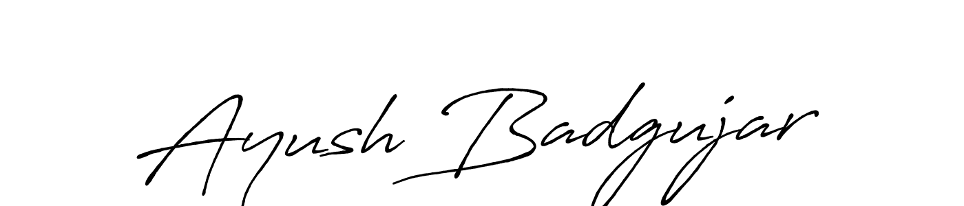 Create a beautiful signature design for name Ayush Badgujar. With this signature (Antro_Vectra_Bolder) fonts, you can make a handwritten signature for free. Ayush Badgujar signature style 7 images and pictures png