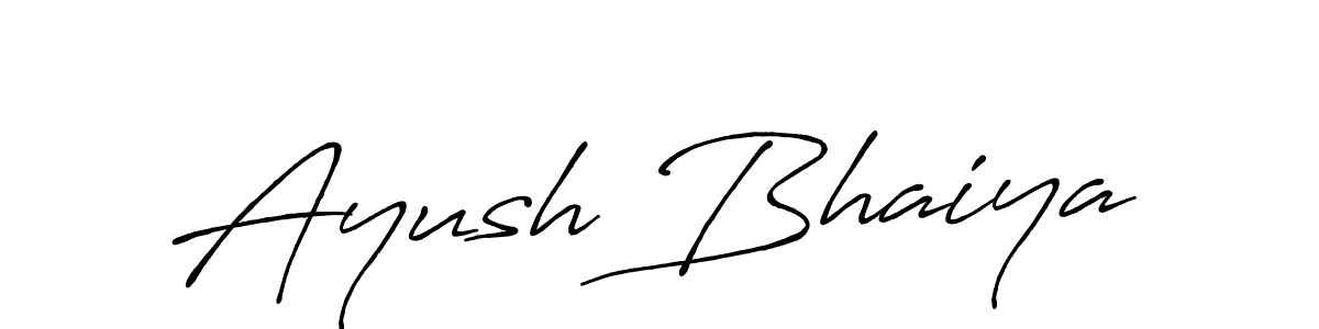 Use a signature maker to create a handwritten signature online. With this signature software, you can design (Antro_Vectra_Bolder) your own signature for name Ayush Bhaiya. Ayush Bhaiya signature style 7 images and pictures png