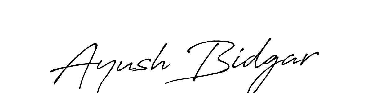 Make a beautiful signature design for name Ayush Bidgar. With this signature (Antro_Vectra_Bolder) style, you can create a handwritten signature for free. Ayush Bidgar signature style 7 images and pictures png