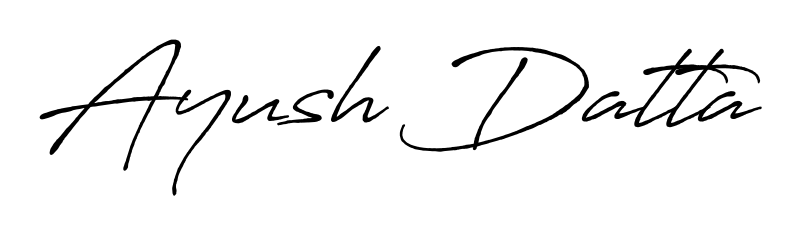 The Antro_Vectra_Bolder font gives name Ayush Datta a signature that looks effortless yet distinguished. Download high-res PNG instantly. Ayush Datta signature style 7 images and pictures png