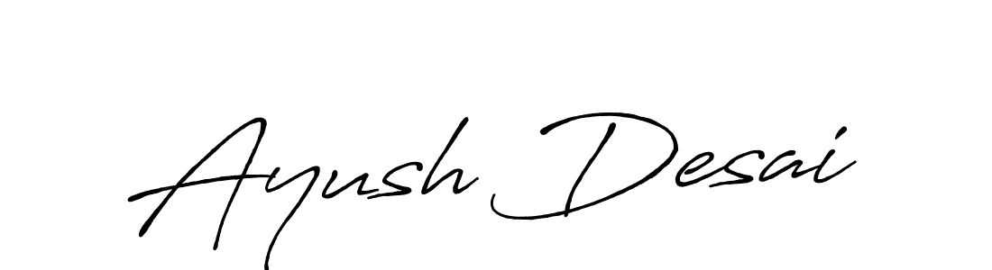 The best way (Antro_Vectra_Bolder) to make a short signature is to pick only two or three words in your name. The name Ayush Desai include a total of six letters. For converting this name. Ayush Desai signature style 7 images and pictures png