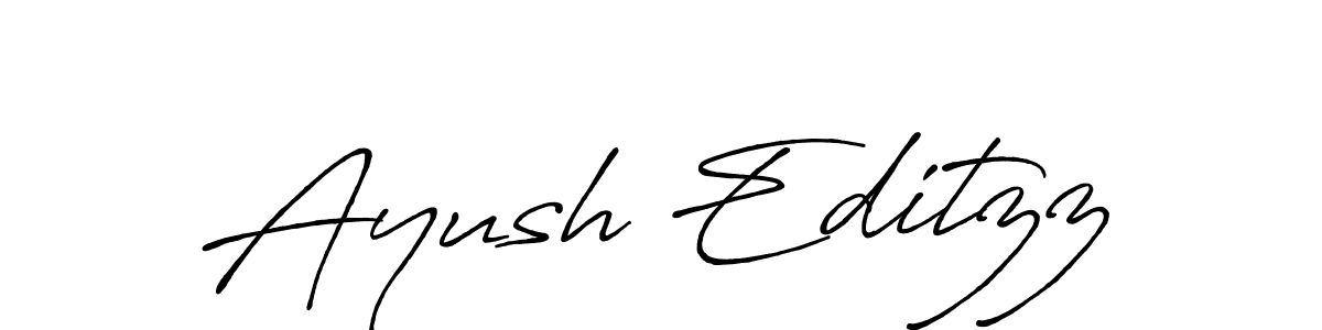 Create a beautiful signature design for name Ayush Editzz. With this signature (Antro_Vectra_Bolder) fonts, you can make a handwritten signature for free. Ayush Editzz signature style 7 images and pictures png