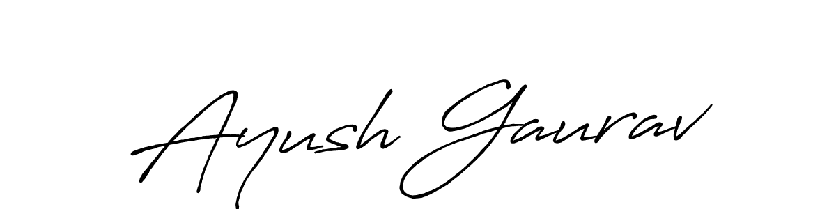 Also we have Ayush Gaurav name is the best signature style. Create professional handwritten signature collection using Antro_Vectra_Bolder autograph style. Ayush Gaurav signature style 7 images and pictures png
