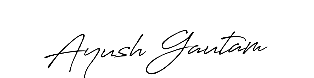 It looks lik you need a new signature style for name Ayush Gautam. Design unique handwritten (Antro_Vectra_Bolder) signature with our free signature maker in just a few clicks. Ayush Gautam signature style 7 images and pictures png