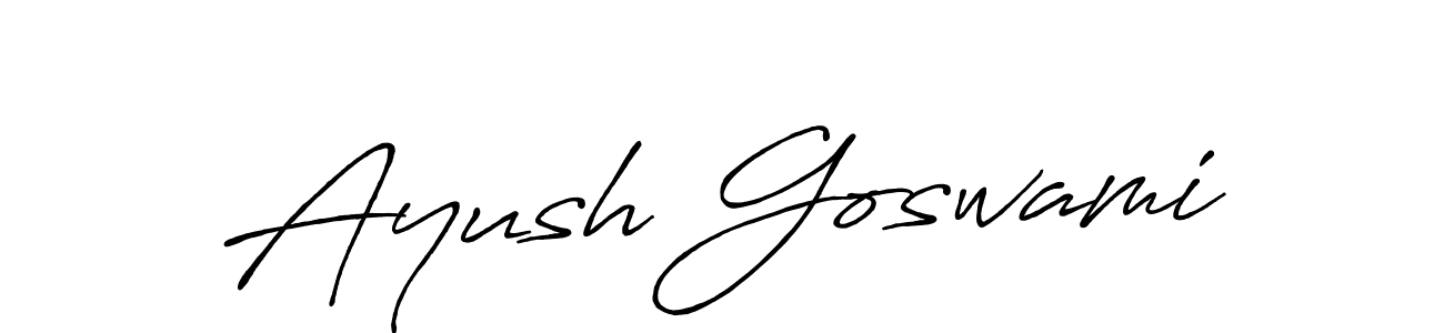 Create a beautiful signature design for name Ayush Goswami. With this signature (Antro_Vectra_Bolder) fonts, you can make a handwritten signature for free. Ayush Goswami signature style 7 images and pictures png