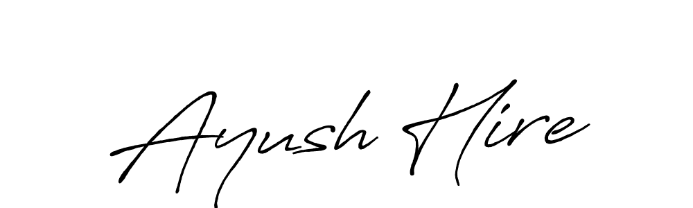 Similarly Antro_Vectra_Bolder is the best handwritten signature design. Signature creator online .You can use it as an online autograph creator for name Ayush Hire. Ayush Hire signature style 7 images and pictures png