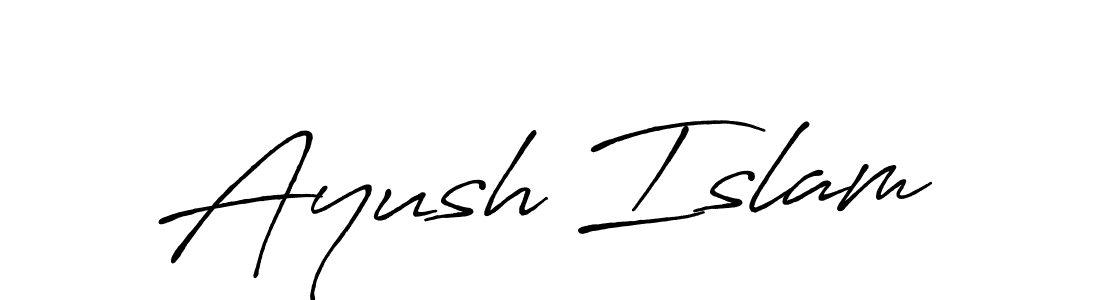 How to make Ayush Islam signature? Antro_Vectra_Bolder is a professional autograph style. Create handwritten signature for Ayush Islam name. Ayush Islam signature style 7 images and pictures png