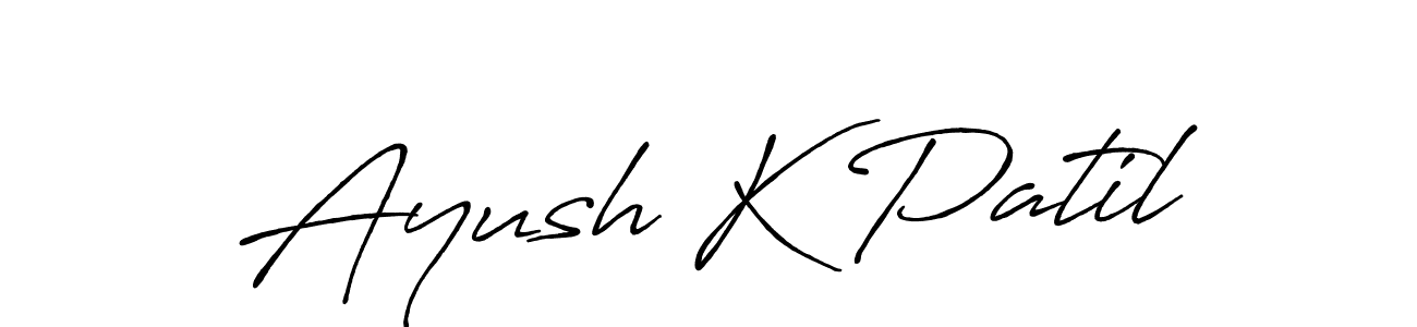 Also You can easily find your signature by using the search form. We will create Ayush K Patil name handwritten signature images for you free of cost using Antro_Vectra_Bolder sign style. Ayush K Patil signature style 7 images and pictures png